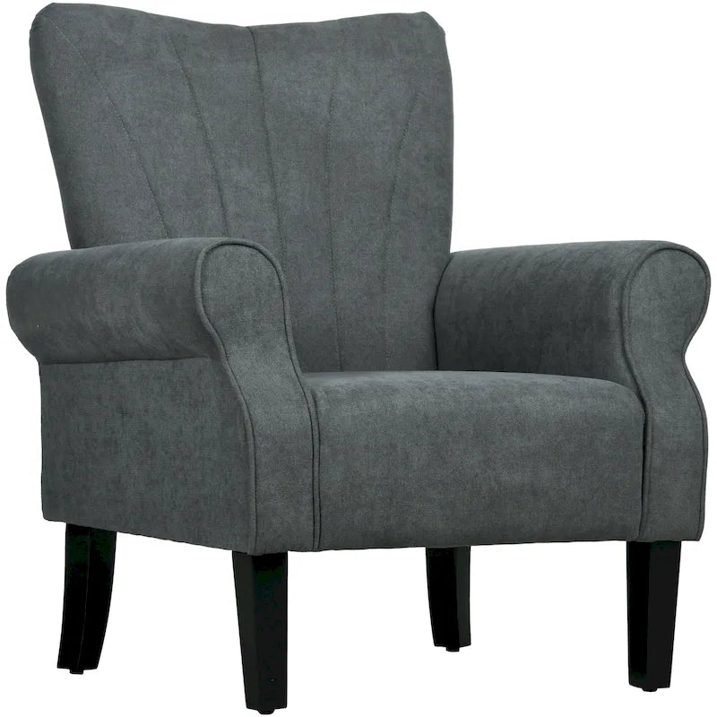 Poltrona moderna da 31.5 pollici con gambe in legno