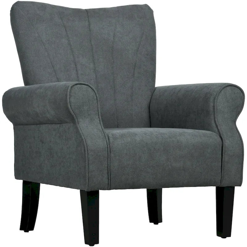 Modern 31.5 Arm Chair with Wood Legs