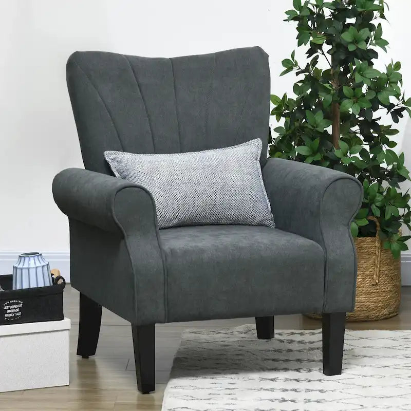 Poltrona moderna da 31.5 pollici con gambe in legno