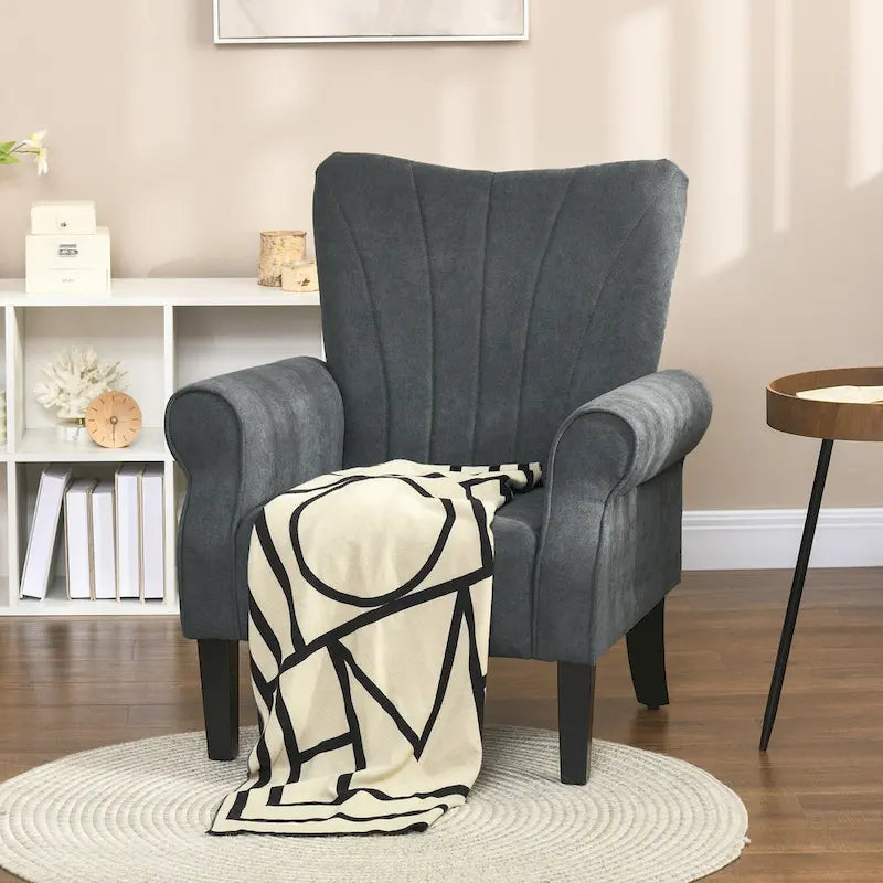 Poltrona moderna da 31.5 pollici con gambe in legno