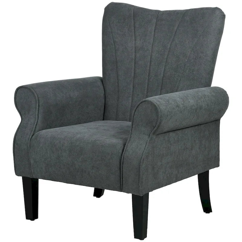 Poltrona moderna da 31.5 pollici con gambe in legno