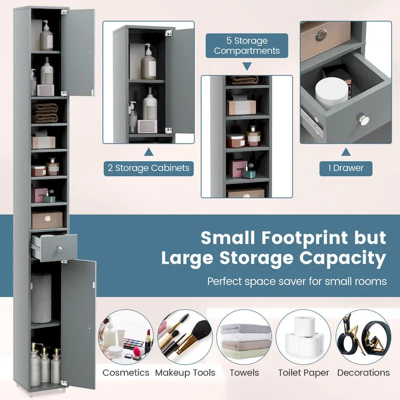 Mobile bagno alto e stretto con cassetto