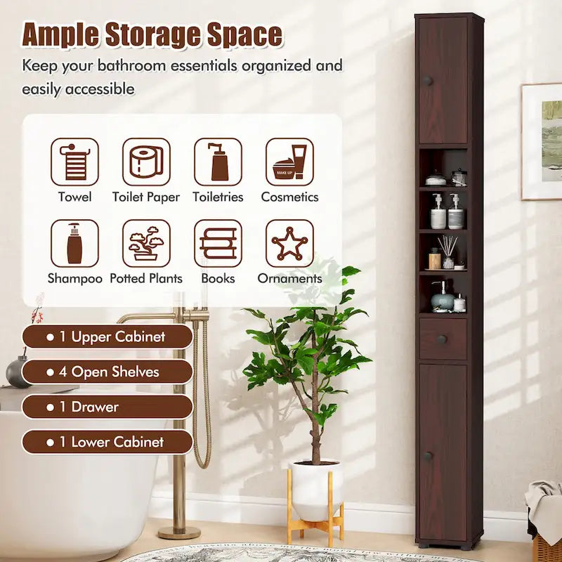 Mobile bagno alto e stretto con cassetto
