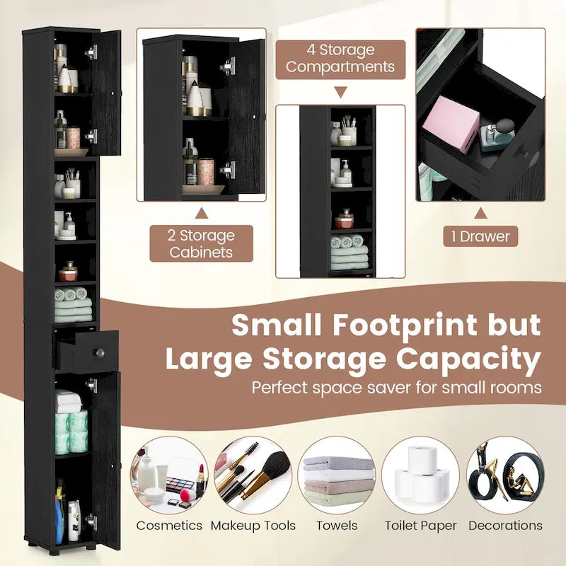 Mobile bagno alto e stretto con cassetto