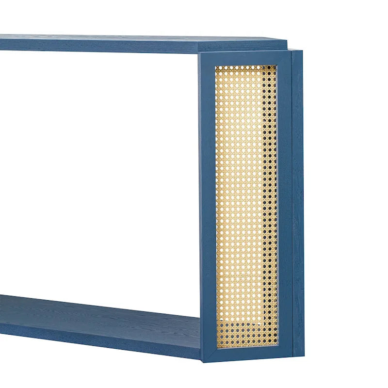 Consolle a forma di freccia Tavolino d'ingresso con ripiano aperto, Tavolino in rattan Tavolino d'accento per soggiorno corridoio