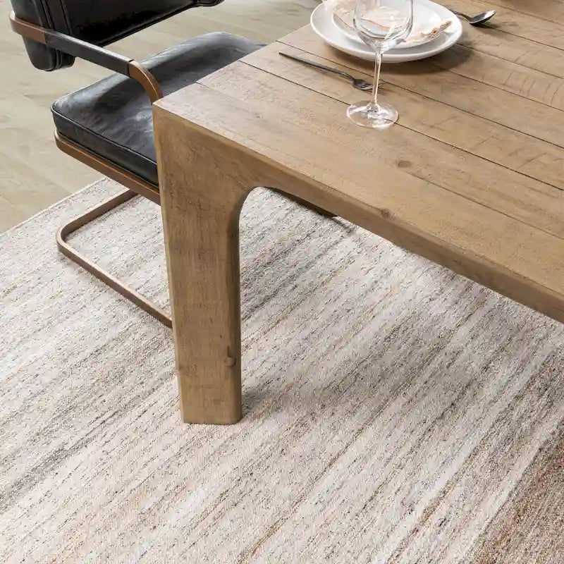 Tavolo da pranzo da 78" in legno di pino di recupero, colore naturale