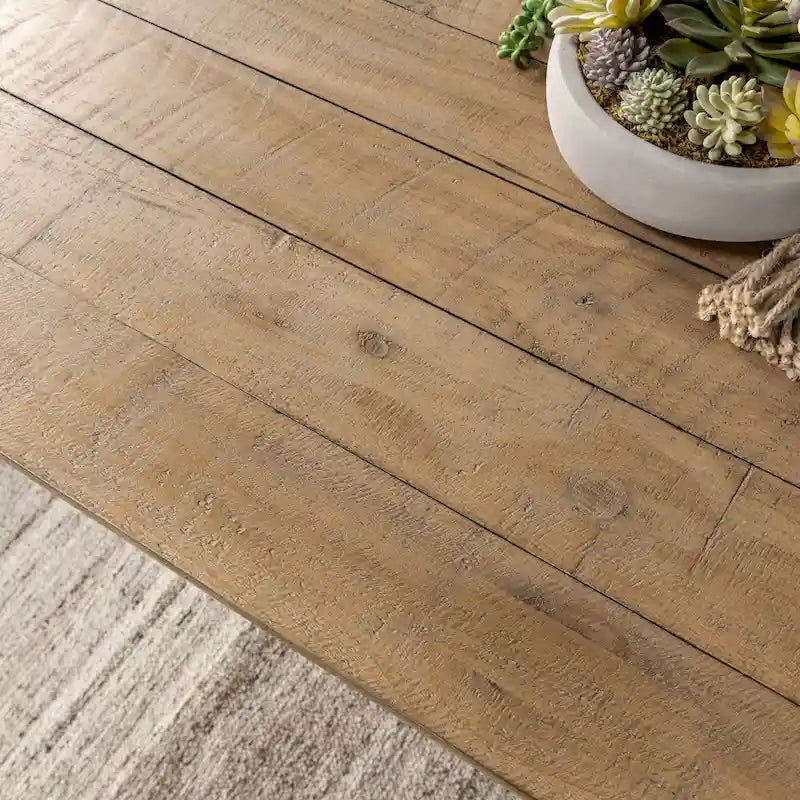 Tavolo da pranzo da 78" in legno di pino di recupero, colore naturale