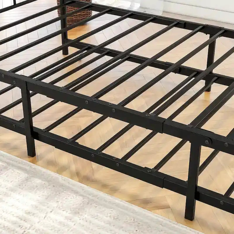 Daybed in metallo matrimoniale in stile moderno con letto estraibile per bambini o ospiti per la camera da letto