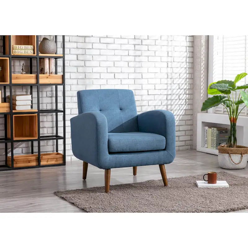Porthos Home Suri Accent Chair, Fabric or PU Upholstery, Rubberwood Legs