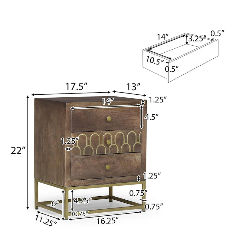 Comodino Moderno in Legno