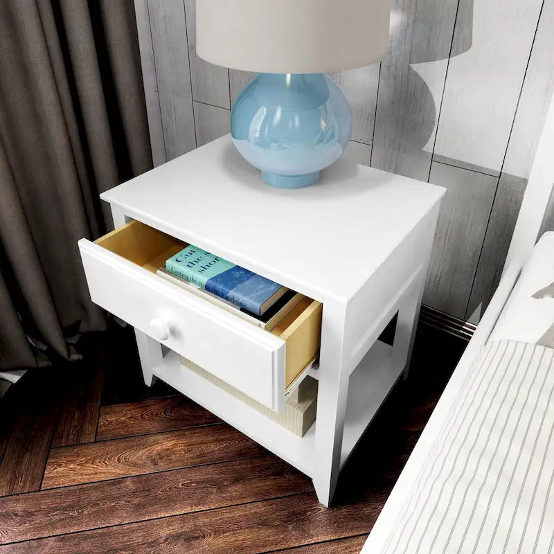 Comodino Plank and Beam con cassetto e ripiano