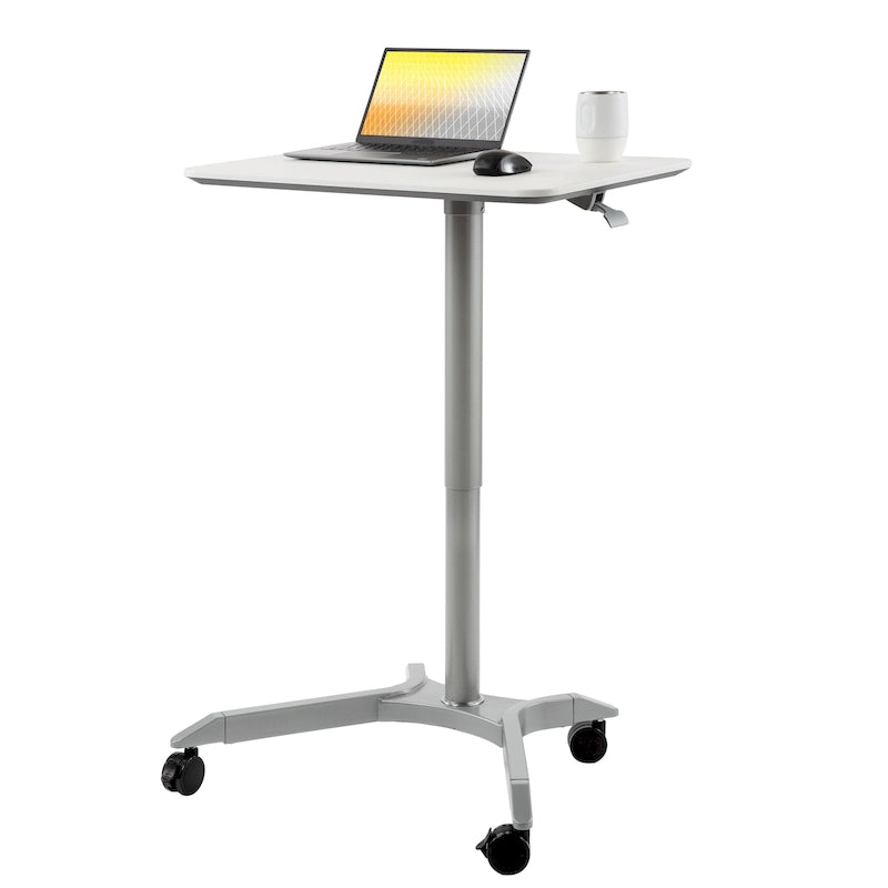 Carrello/scrivania mobile per laptop con altezza regolabile pneumaticamente, per lavorare sia seduti che in piedi