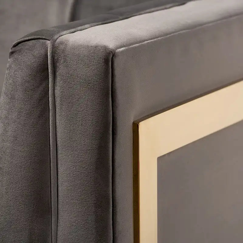 Poltrona in Tessuto Glam Velvet con Struttura Color Oro