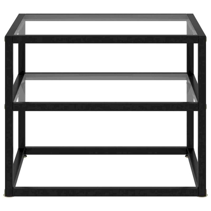 Tavolino console in vetro temperato trasparente 50x40x40 cm