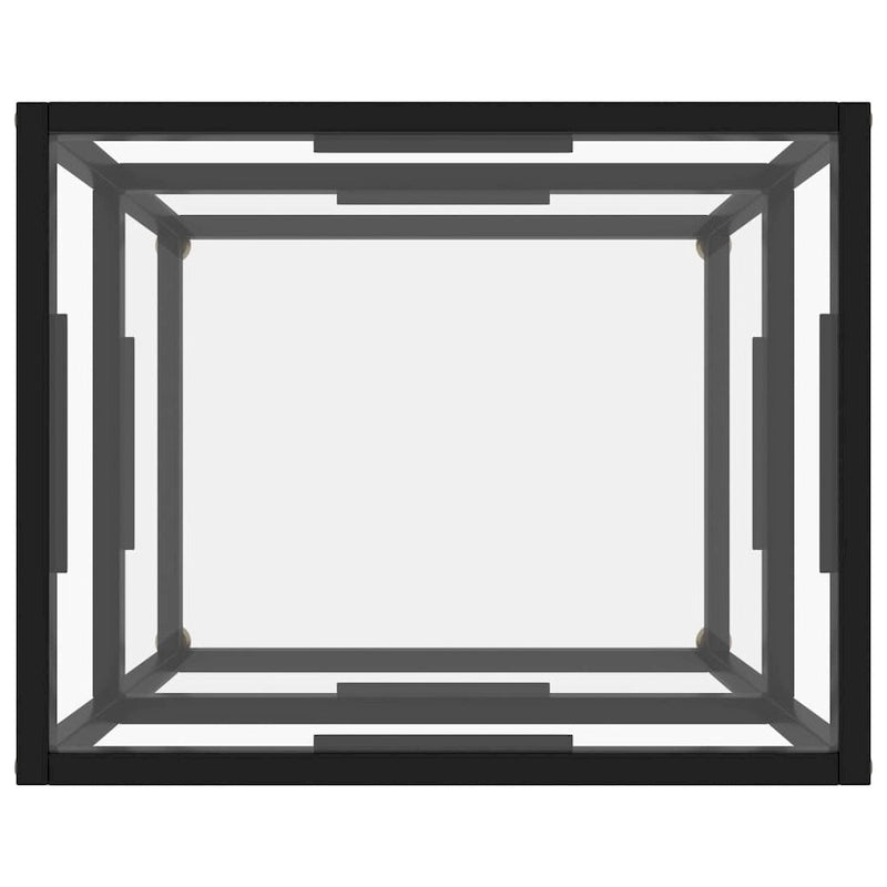 Tavolino console in vetro temperato trasparente 50x40x40 cm