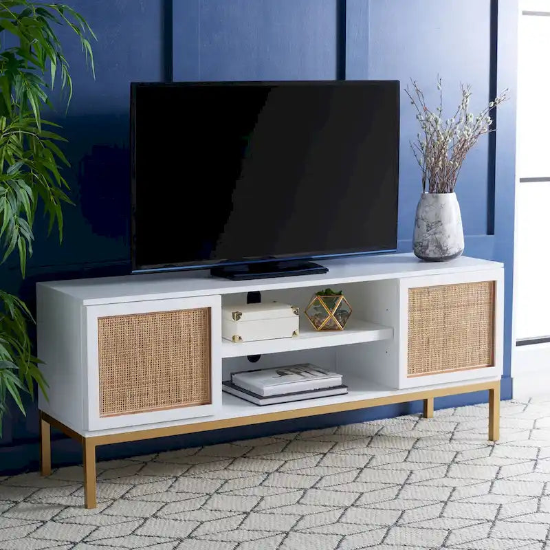 Mobile TV in Rattan a 1 Ripiano - 54L x 15P x 22A
