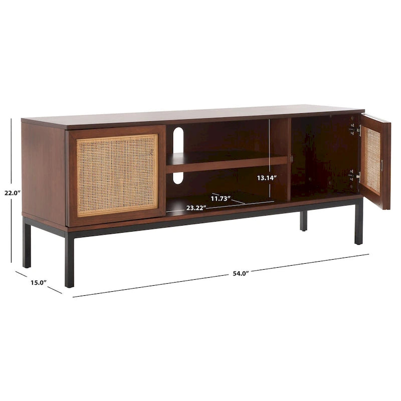 Mobile TV in Rattan a 1 Ripiano - 54L x 15P x 22A