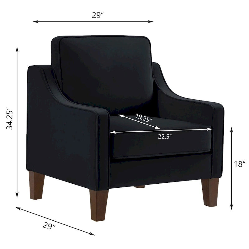 Poltrona d'Appoggio Rivestita in Velluto con Gambe in Legno