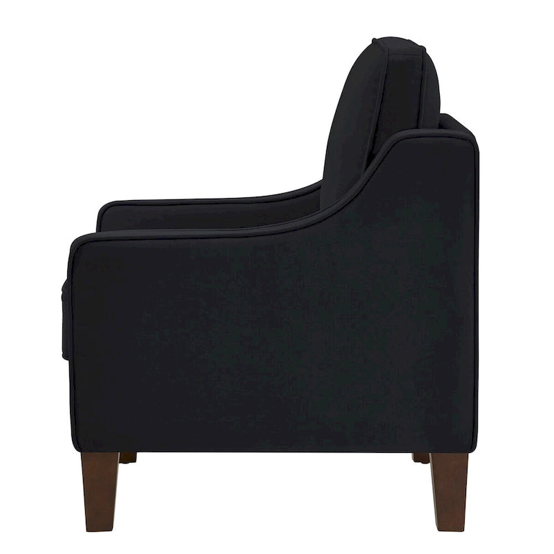 Poltrona d'Appoggio Rivestita in Velluto con Gambe in Legno
