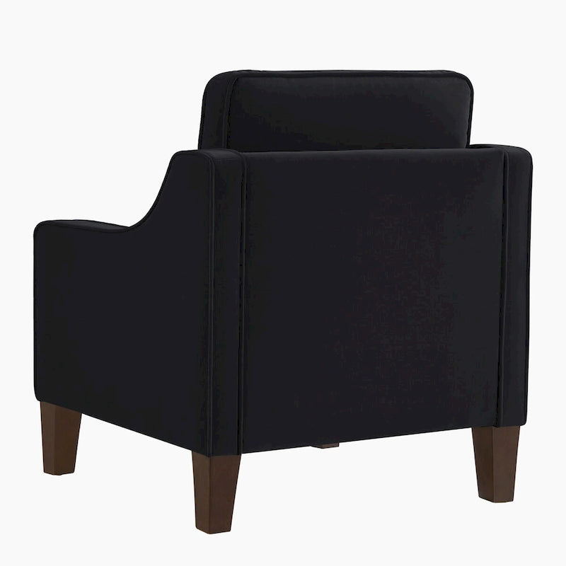 Poltrona d'Appoggio Rivestita in Velluto con Gambe in Legno