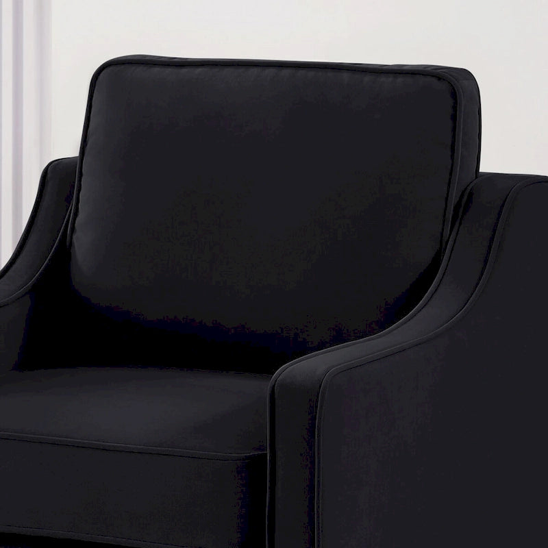 Poltrona d'Appoggio Rivestita in Velluto con Gambe in Legno