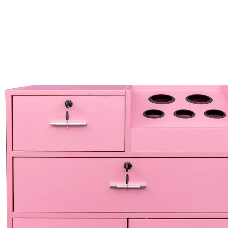 Mobiletto con serratura per salone di bellezza, porta asciugacapelli, cassetto per attrezzatura da parrucchiere