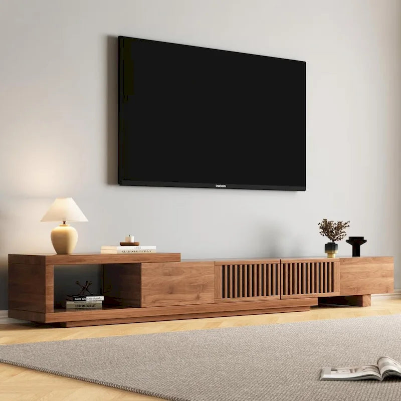 Mobile TV con 5 vani, moderno retrattile fino a 261 cm - 261 L x 40 P x 35 A cm