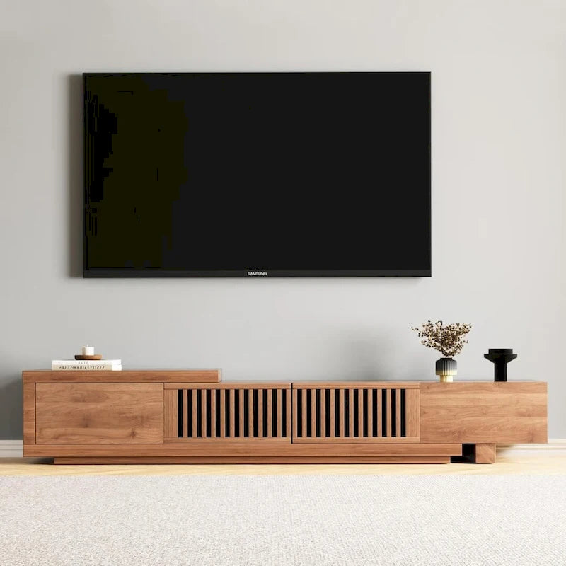 Mobile TV con 5 vani, moderno retrattile fino a 261 cm - 261 L x 40 P x 35 A cm