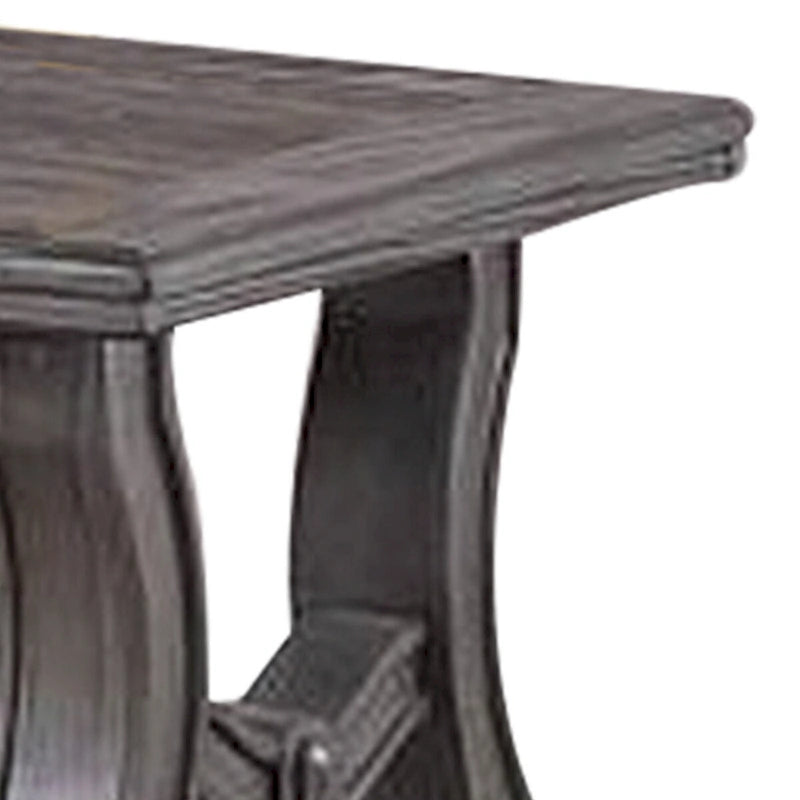 Tavolino contemporaneo da 66 cm, gambe svasate, smussato, grigio platino