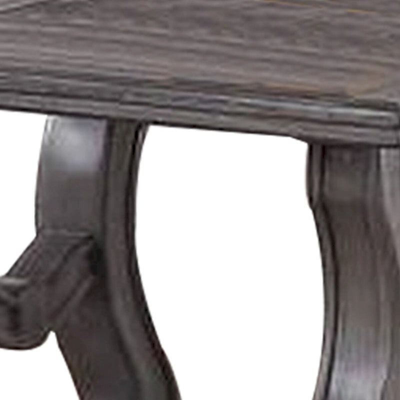 Tavolino contemporaneo da 66 cm, gambe svasate, smussato, grigio platino