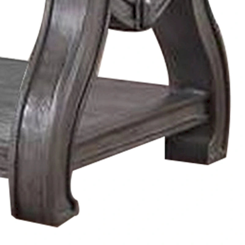 Tavolino contemporaneo da 66 cm, gambe svasate, smussato, grigio platino
