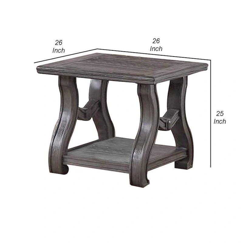 Tavolino contemporaneo da 66 cm, gambe svasate, smussato, grigio platino