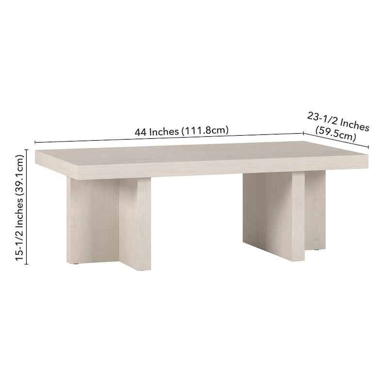Tavolino rettangolare largo 112 cm