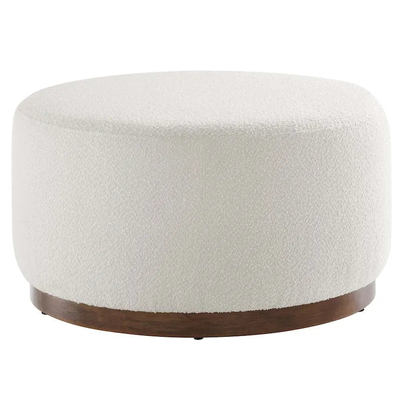Pouf rotondo imbottito in bouclé grande da 23/29/38