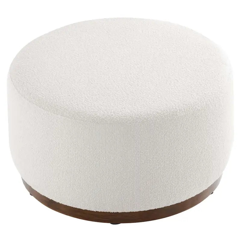 Pouf rotondo imbottito in bouclé grande da 23/29/38
