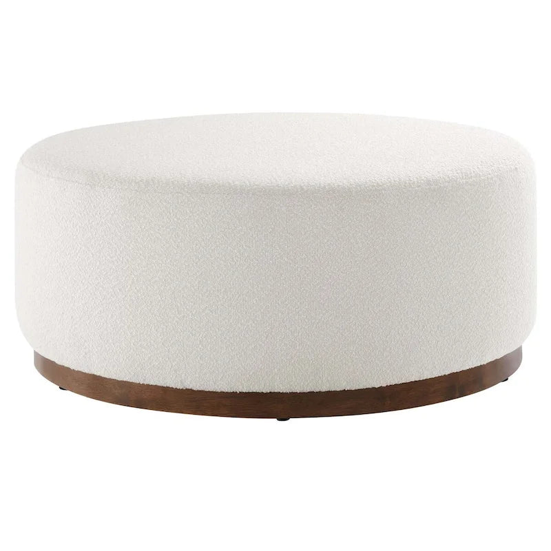 Pouf rotondo imbottito in bouclé grande da 23/29/38