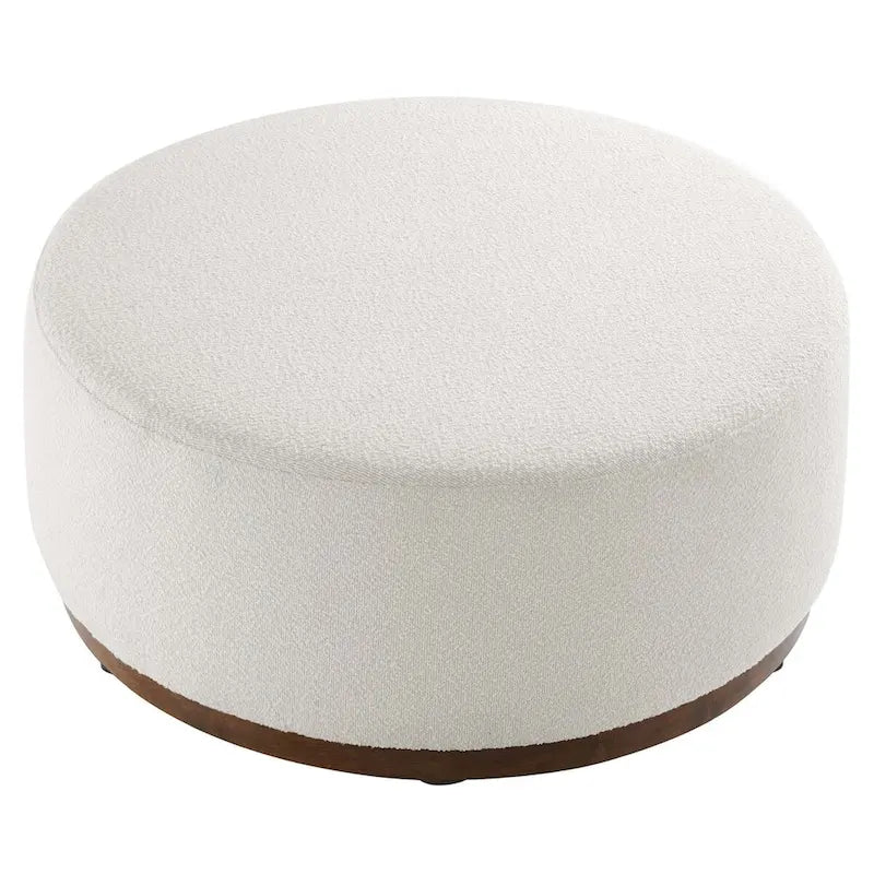 Pouf rotondo imbottito in bouclé grande da 23/29/38