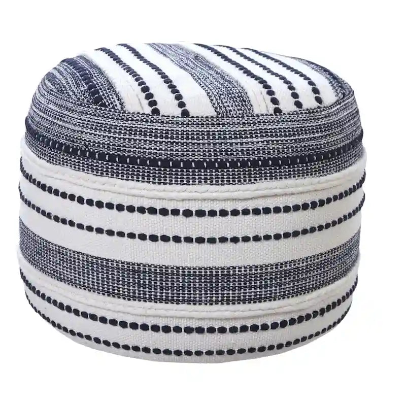 Pouf blu in cotone 100%, 45 cm