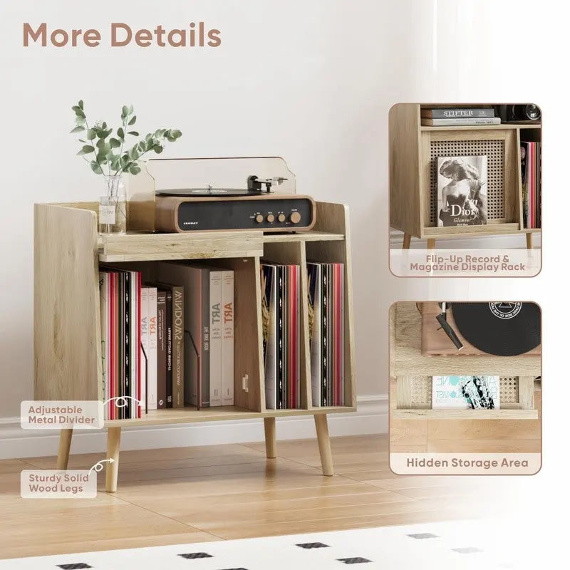 Mobile portadischi grande - 39,9 D x 66 L x 64 A cm
